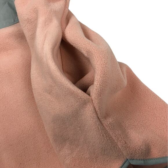 Entro Pullover Quilted Fleece Snap Neck Peach Grey Small Sweatshirt Jacket - Picture 6 of 11